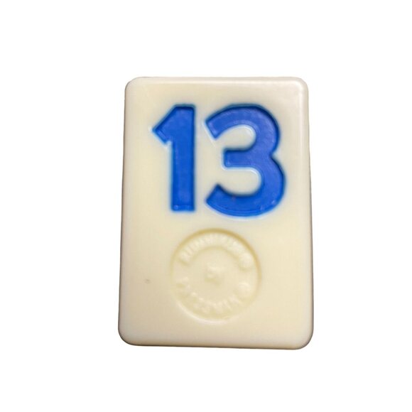 Pressman Rummikub Blue 13 Tile Original Replacement Game Piece Smooth Back u - Picture 1 of 2